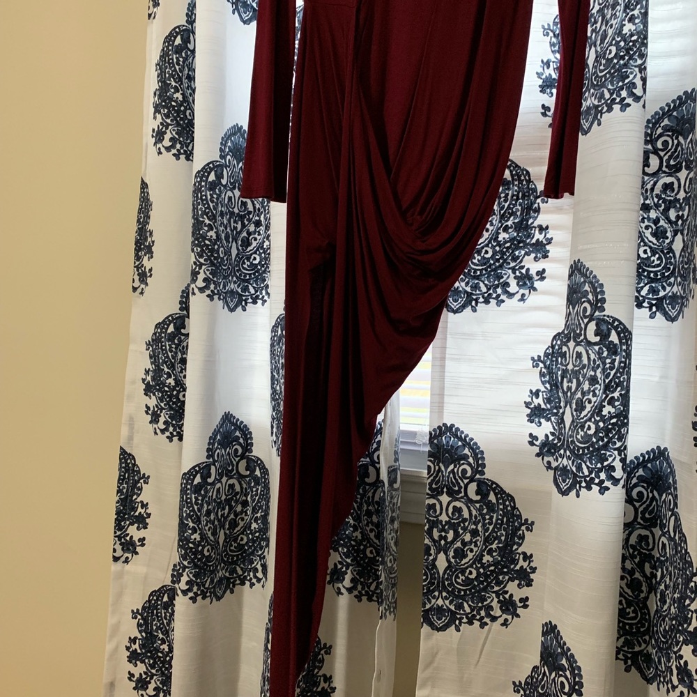 Burgundy High Low Dress